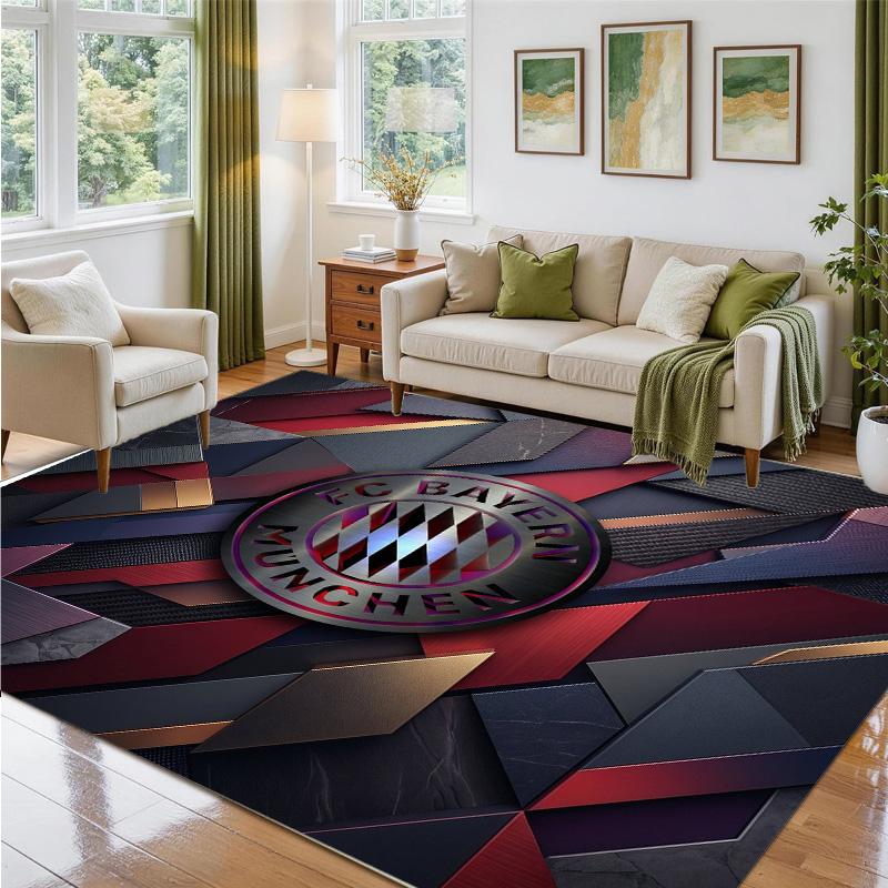 Bayern Munich Design Crystal Velvet Rug Soft Decorative Mat for Bedroom Entrance