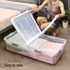 Large Transparent Under-Bed Storage Box - Moisture-Proof Organizer for Home or Dorm