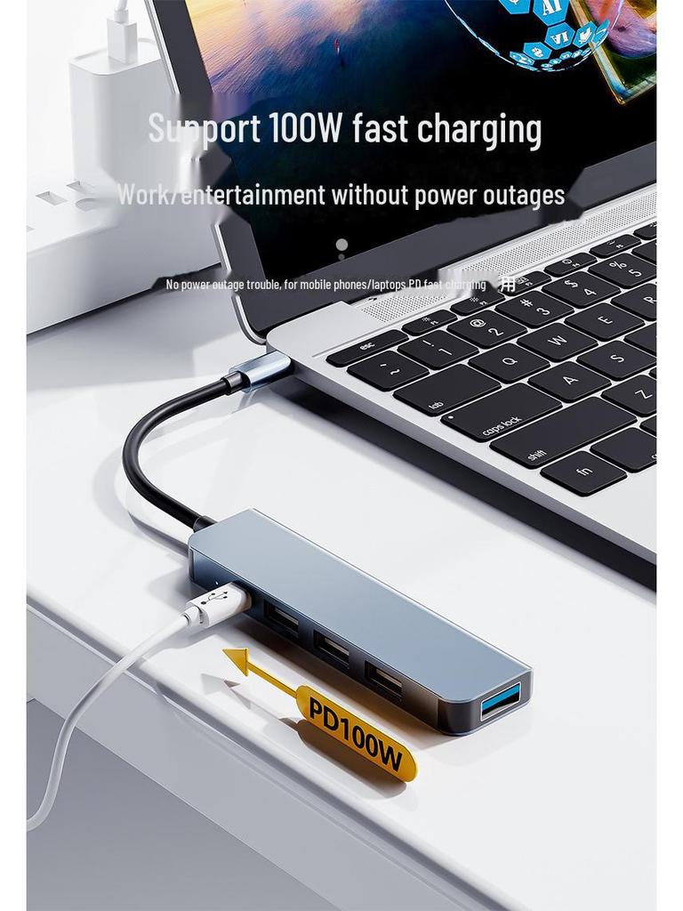 Hub USB-C cinque in uno con ricarica rapida: Dock di espansione a 4 porte