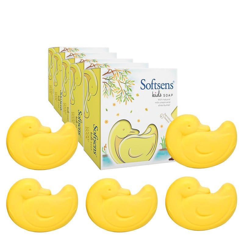Мыло Softsens Kids Счастливая Утка 75 г каждое (Пакет из 5) Нежное питательное детское мыло с маслом ши и молочным кремом