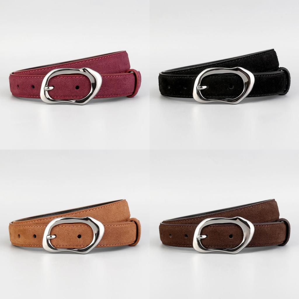 Minimalist Leather Belt For Women With Alloy Buckle For Casual Daily Wear