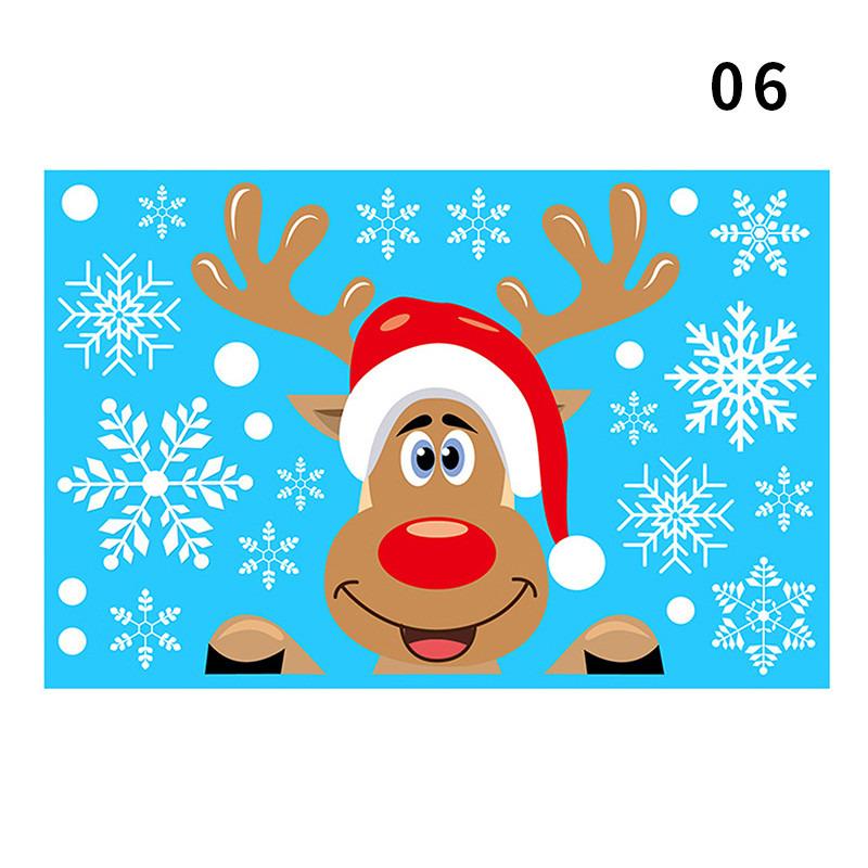 4/6pcs Window Stickers Cartoon Merry Christmas Santa Claus Xmas Tree Glass Decal Christmas Decorations for Home 2025 New Year