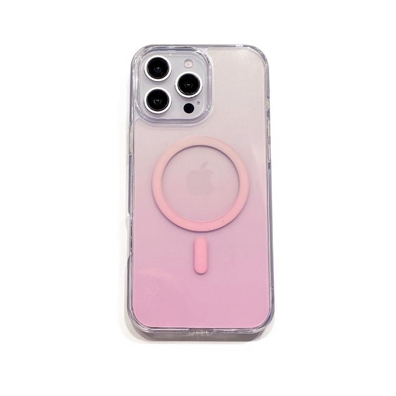Applicable To iPhone17 Colorful Gradual Change Magnetic Mobile Phone Case Apple 16promax Creative Simplicity 15 Anti-drop Transparent