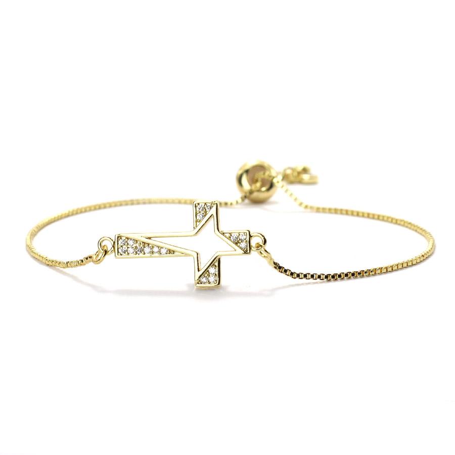 

Женский латунный браслет из циркония, изысканный медный браслет-цепочка с крестом, молитвенные браслеты для дружбы, аксессуары для вечеринок, регулируемые