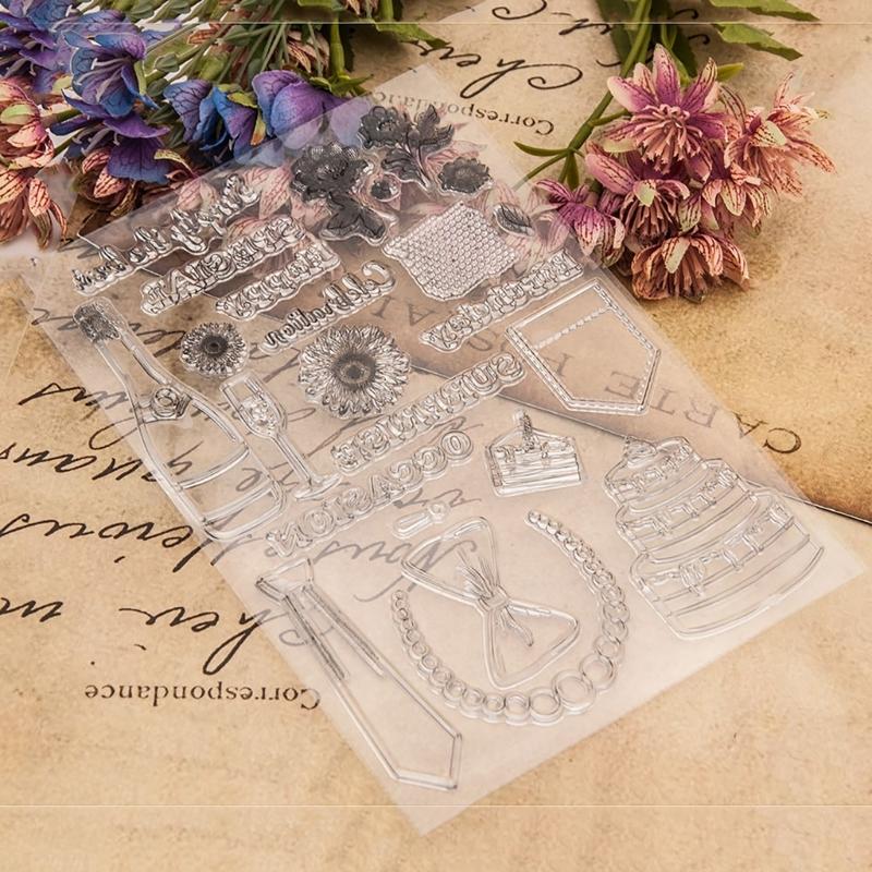 Birthday Celebration Clear Silicone Stamp Scrapbooking Silicone Stamp for Birthday Card Making, Photo Album Decoration