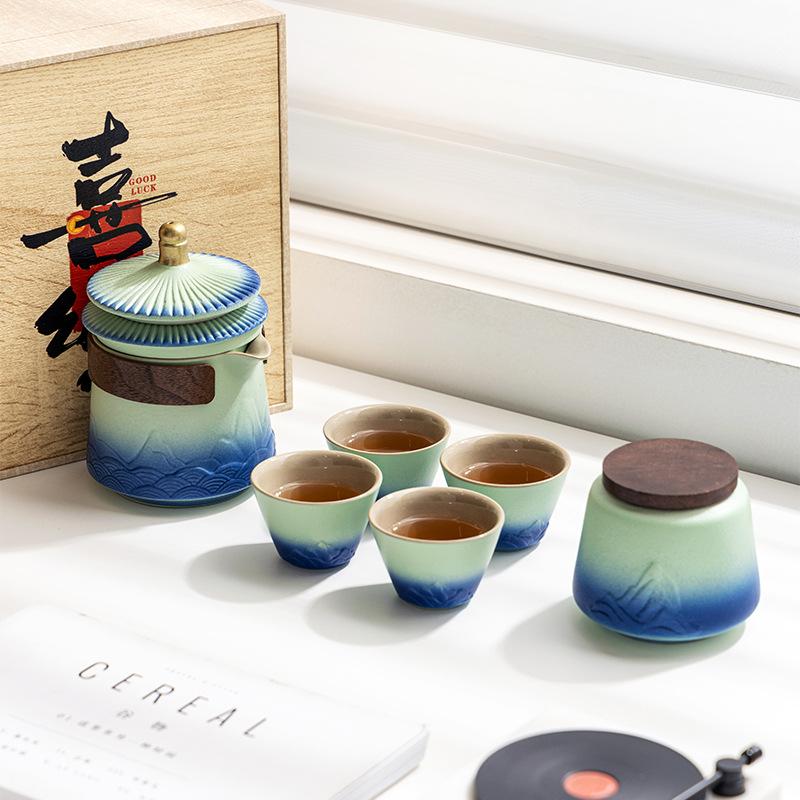 Forbidden City Kuaike Cup Set One Pot Four Cups Gift Box Business Travel Tea Set Company Team Building Activities Souvenir