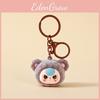 Three Cute Baby Cartoon Pile Coating Panda Head Pendant Keychain For Gift