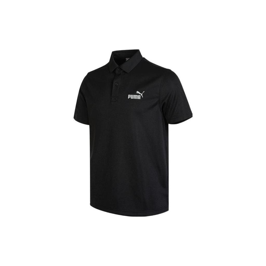 PUMA Polo Shirts Men's Black Polo Collar Moderate Straight Fit 671927-01