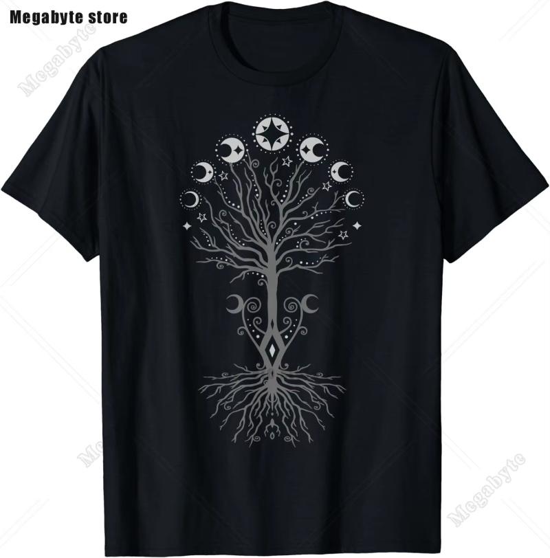 Classic Tree of Life Yin Yang Design T-Shirt Man's T-shirt Leisure T Shirt Kawaii Men Clothing Cotton Beach Short Sleeve