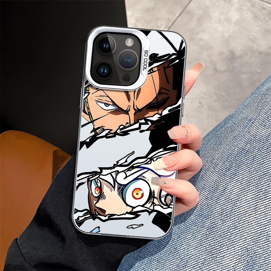 Case for iPhone 16e 11 12 13 Pro Max 14 15 16 Plus 17 Air Soft Shell One Piece Luffy Zoro