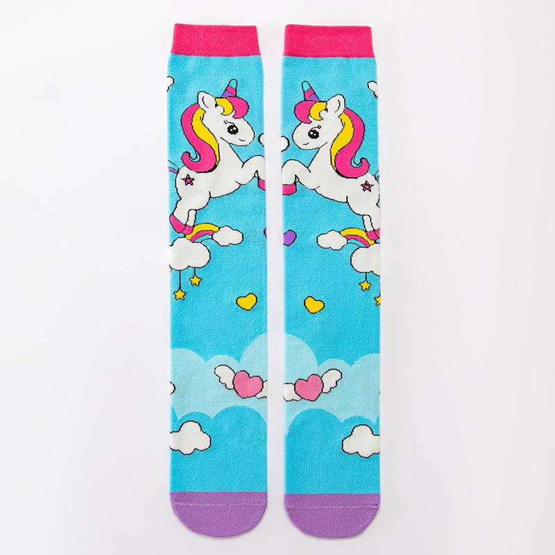 Süße Cartoon-Tier-Einhorn Kinder lange Socken Geeignet für Freizeit tägliches Leben Dekoration