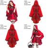 Elegant Gothic Red Riding Hood Cape Costume With Lace Up Details For Women And Girls