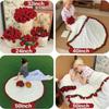 Crochet Flowers Bouquet Blanket Handmade Rose Blanket Round Floral Soft Romantic Gifts for Birthday Wedding Home Decor Bed Sofa-Finished Product