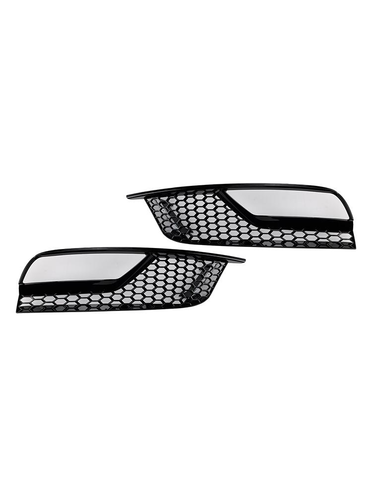 Gloss Black Front Fog Light Grill Covers 8V5807681A9B9 8V5807682A9B9 Fit A3 8V Sedan 2013-2016