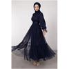 Damen-Hijab-Abendkleid in voller Länge mit Gürtel und Bodenrüschen aus Tüll