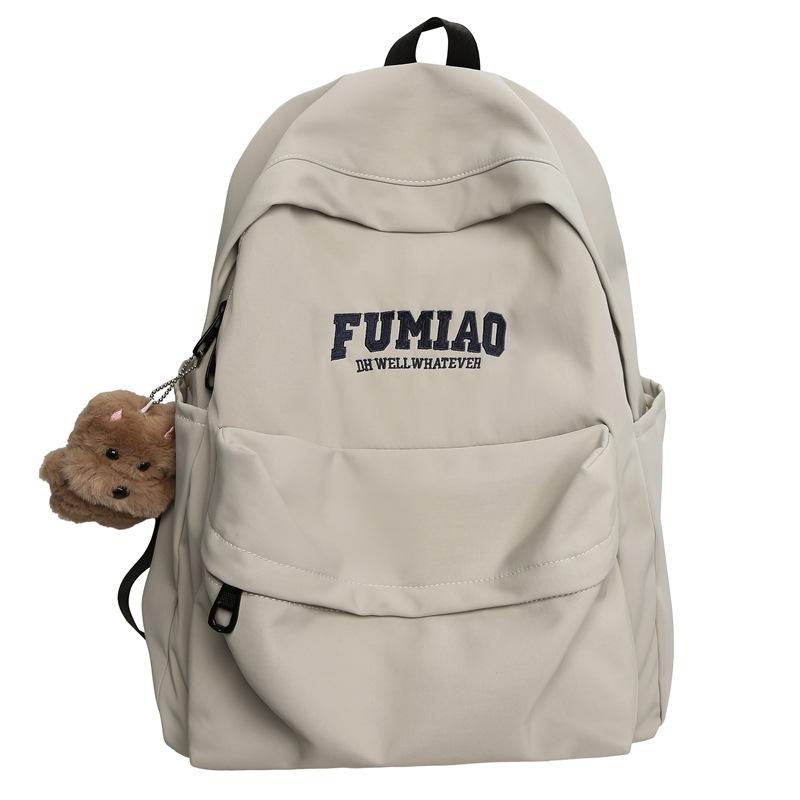 Schoolbag Hong Kong style ins tide brand backpack for men and women large capacity Japanese simple literary canvas student schoolbag trend backpack