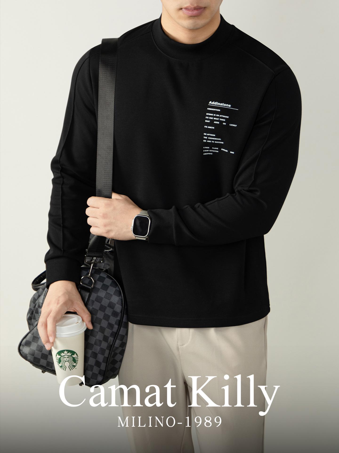 

Premium Men s 350G Contrast Stitch Crewneck Sweatshirt with Three-Dimensional Cut M чорний