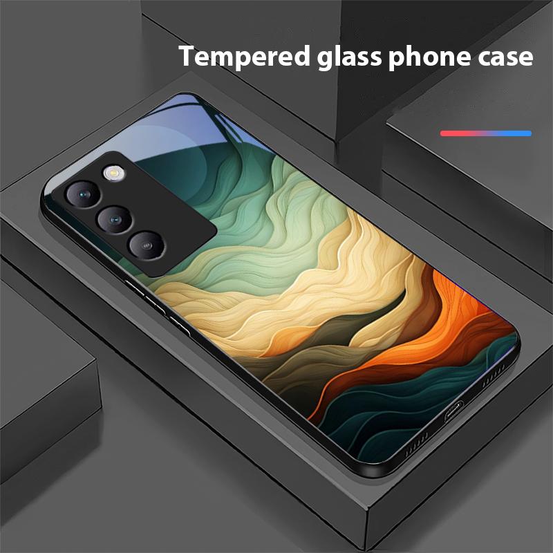 Bunte Elemente Für Y72 33S 11 03 36 96 Lite 35 16 Iqoo 12 V40 SE 5G 29 40 21 30 X80 Pro Vivo Gehärtetes Glas Handyhülle Schwarz