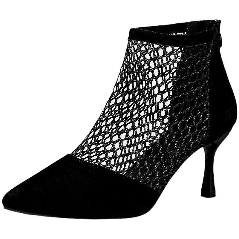 Чоботи-сандалі з вирізами Жіночі Нові Літні Тонкі Гостроносі На тонкому підборі