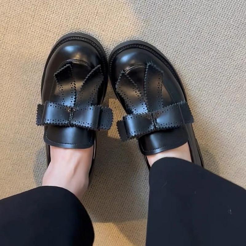 Fashion Spring New Flat Shoes Women Fashion Round Head Deep Mouth Butterfly Knot Soft Sole Anti-slip Wear-resistant Single Shoes