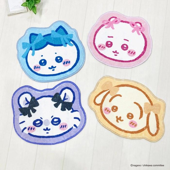 MORIPiLO Chiikawa Entrance Mat - Indoor, Small, Cute, Approx. 40cm (Ribbon Pink) - 31 x 37 cm