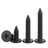 Black Iron CA Flat Head Phillips Self-Tapping Wood Screw - Large Flat Thin Head, Pointed Tail