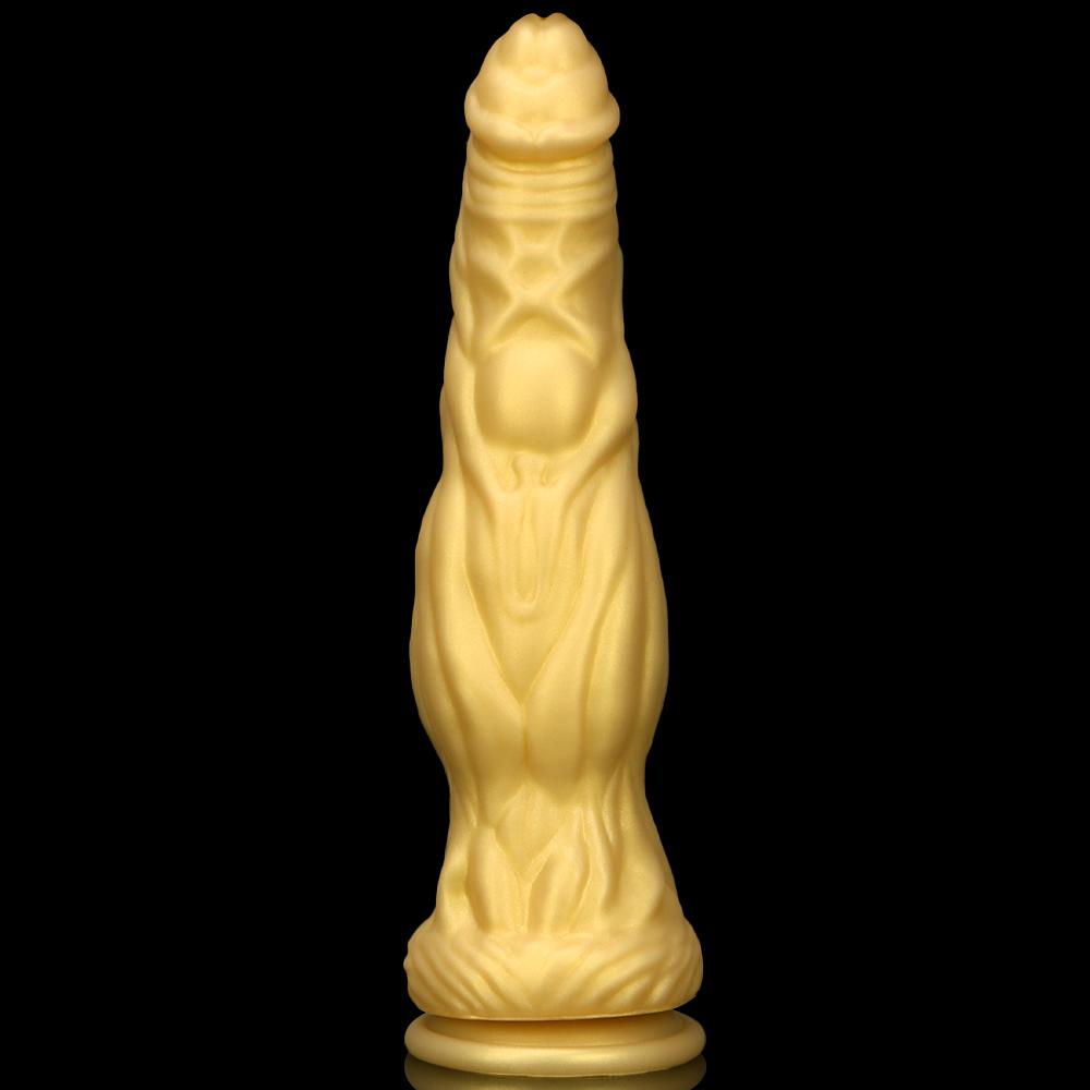 Zlatá silikonová měkká masturbační hůl Sexuální hračky simulační dildo Pussy Erotic Appliances