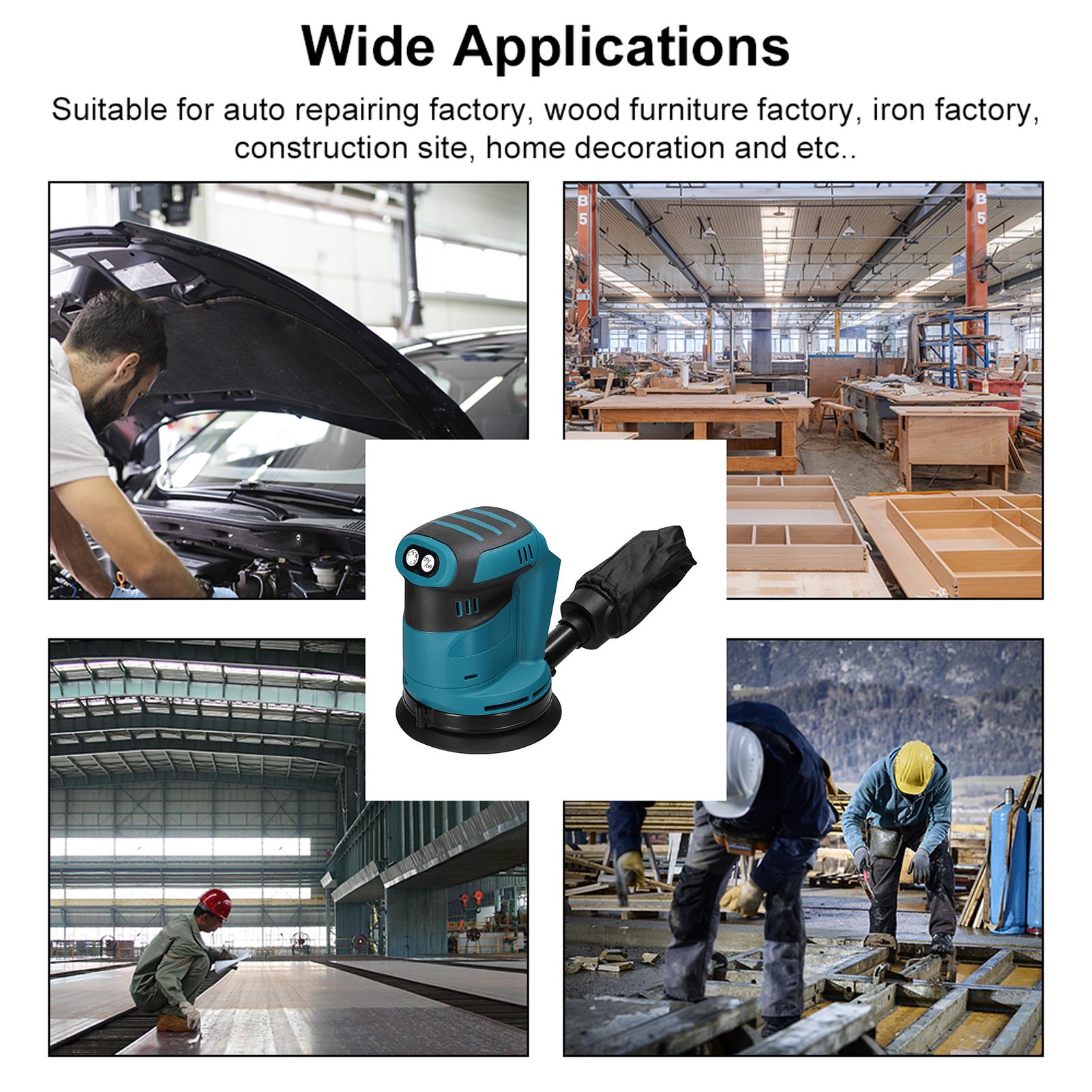 

Dioche Orbital Sander, 125mm Brushless Motor, Cordless Orbital Sander, Wood Grinding Tool, Car Polisher, Electric Polisher Host