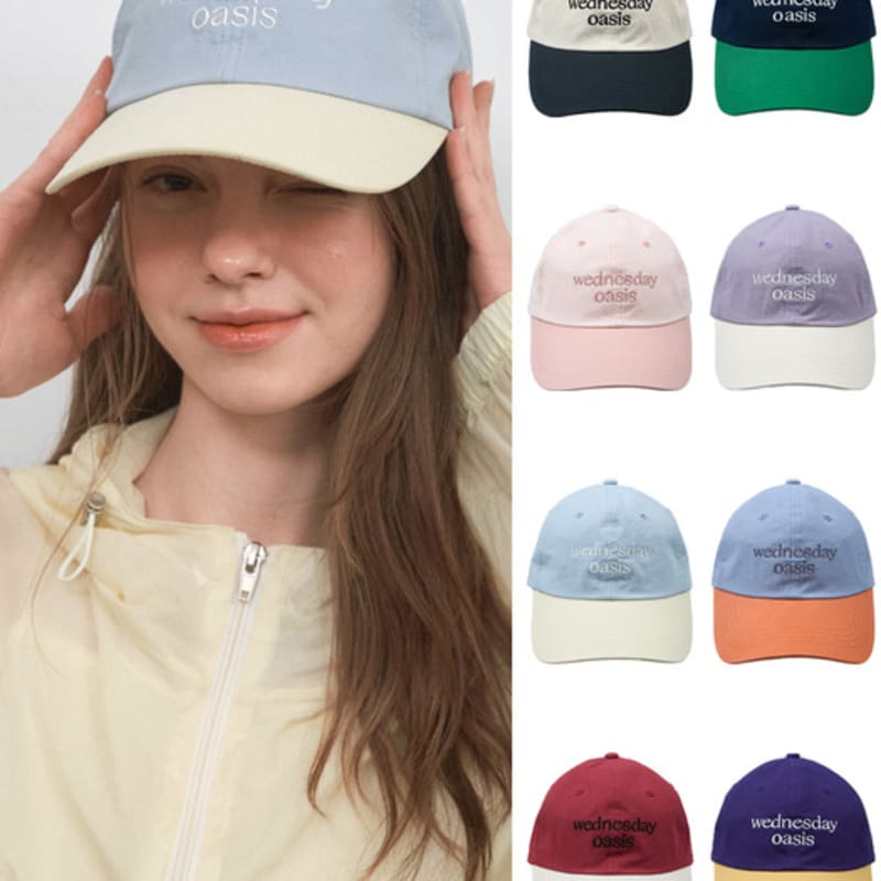 

WEDNESDAYOASIS FOR WOMEN Signature Pure Two-Tone Ball Cap_8COLOR(W25-ACC03) ASH BLUE