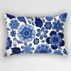 30x50cm Bohemian Blue Flower Pillowcase Vintage Ink Plant Leaf Cushion Cover Home Decor Sofa Living Room Car Waist Pillowcase