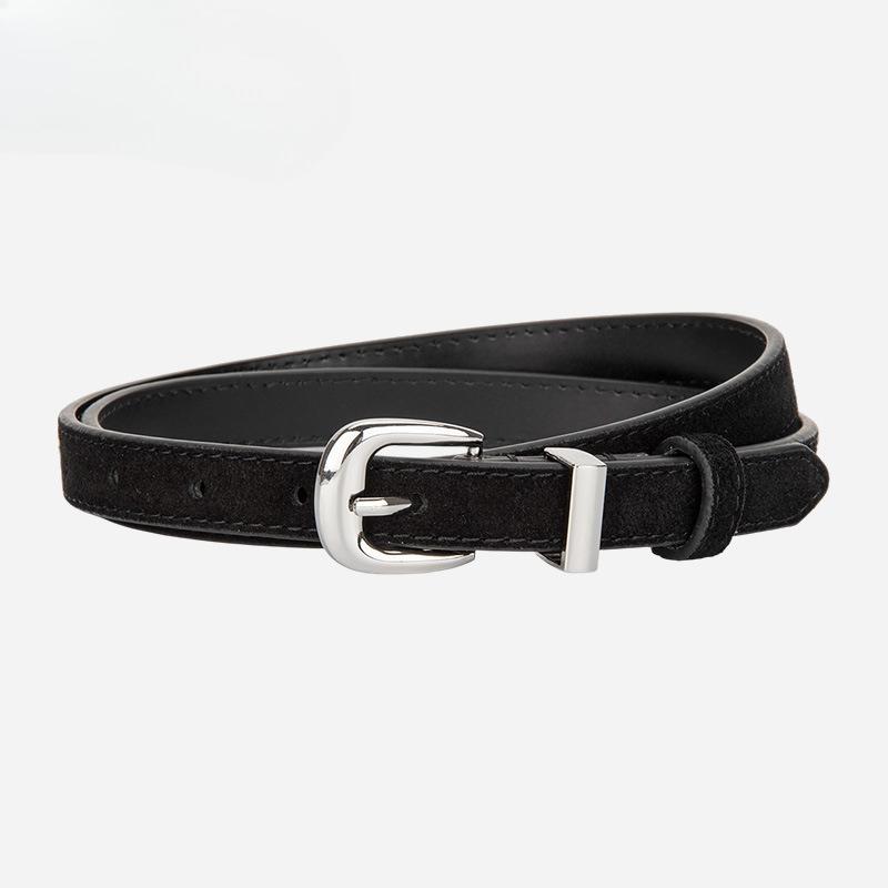 New Retro Frosted Belt for Women with Jeans Belt Decorative High-end Genuine Leather Belt