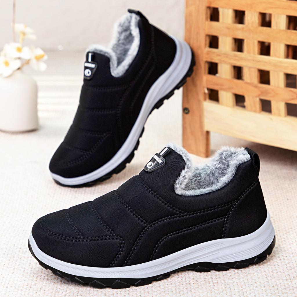 Fashion Plus Size Shoes for Men Winter Fashion Slip On Short Plush Keep Warm Platform Wedges Non-slip Flats Casual Sneakers Short Boots