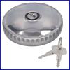 Fuel Tank Cap 88mm Chrome Universal Tank Cover Lockable With 2 Keys For Vans Tractor Truck Excavator
