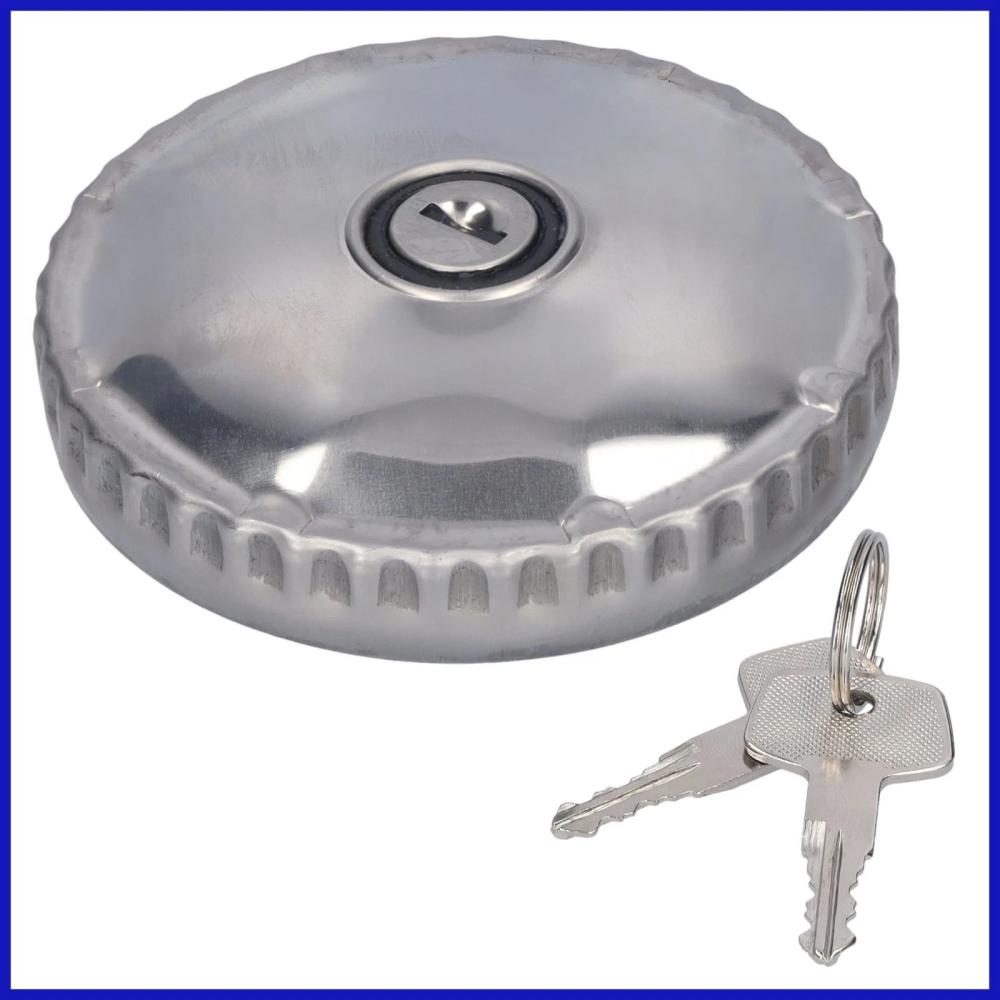 Fuel Tank Cap 88mm Chrome Universal Tank Cover Lockable With 2 Keys For Vans Tractor Truck Excavator