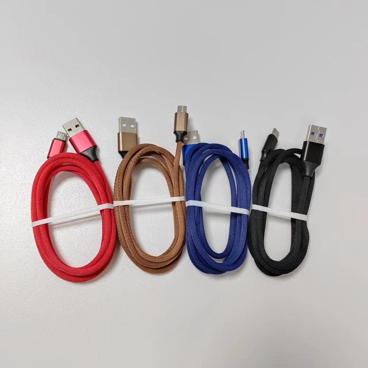 

1.2m Braided USB Fast Charging Cable for Android, Type-C, Huawei, Apple Phones China Red [Cable Only]
