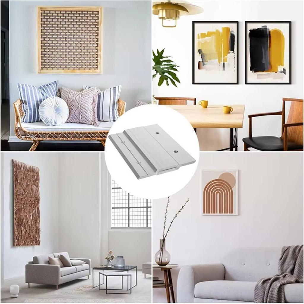 French Cleat Hanger  Aluminum Clips  Wall Mounting Bracket Hardware Kit for Mirrors Shelf Whiteboard Frames 6SET