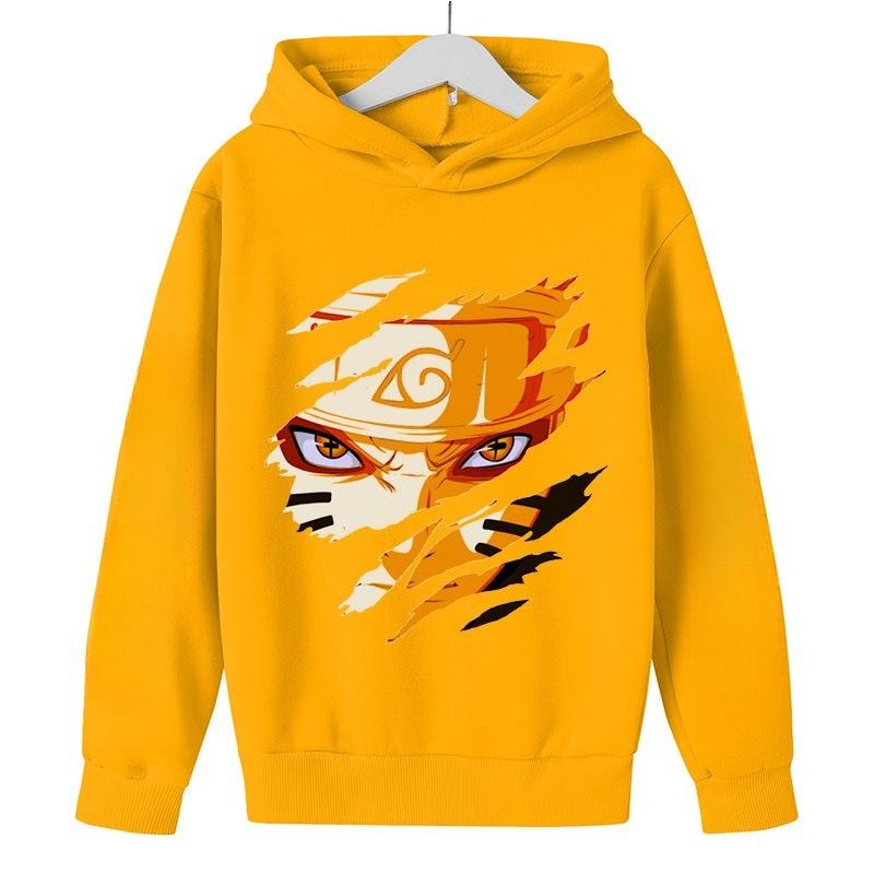 2025 New Naruto Print Children's Sports Hoodie, Autumn and Winter Boys' and Girls' Outdoor Warm Sweater Sweatshirt