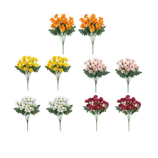 1/5/10/20/25Pcs Artificial Flower 7 Fork UV Resistant Fake Flower Home