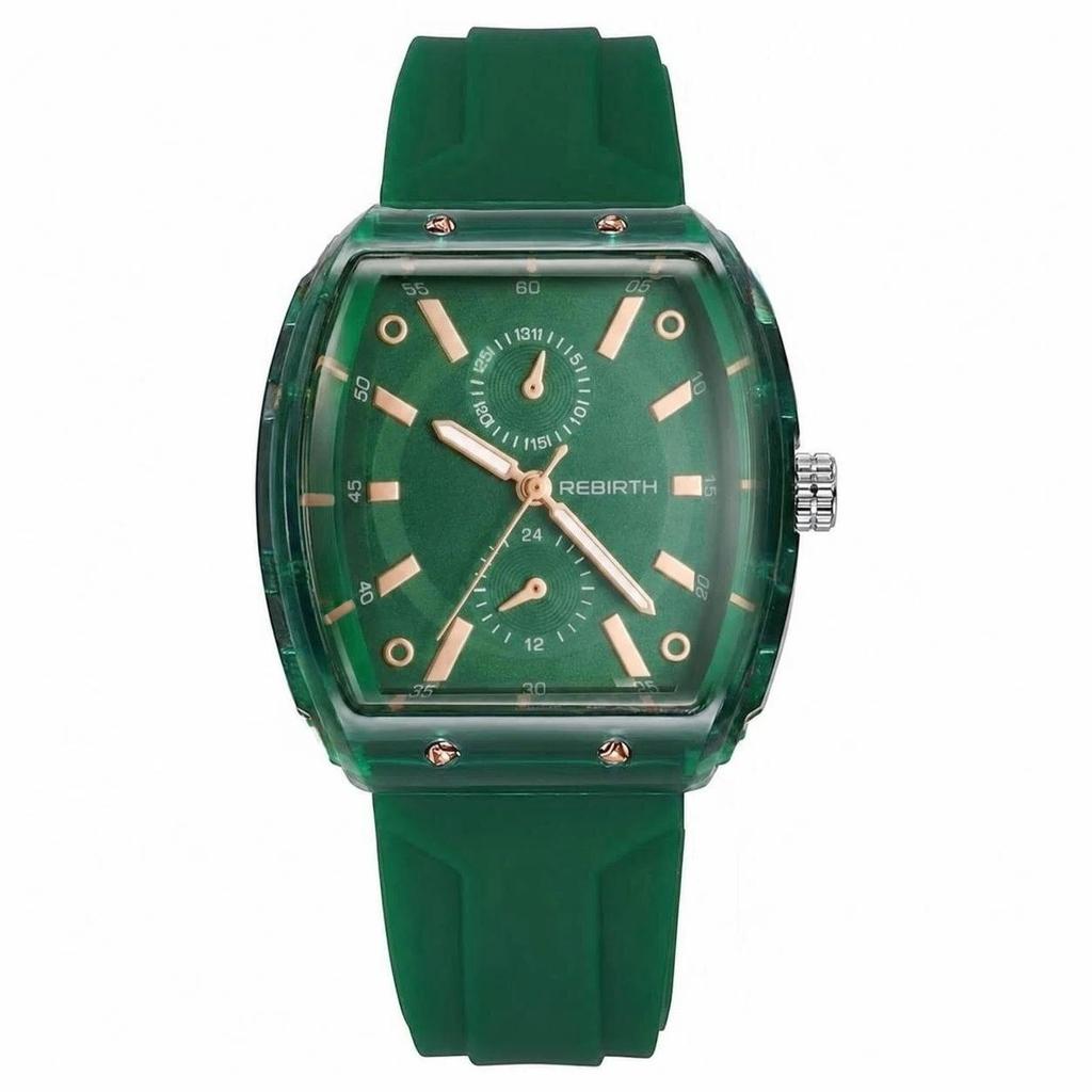 Affordable Macaron-Colored Barrel-Shaped Women's Watch with Silicone Strap, Lightweight and Casual Daily Watch for Girls