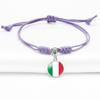 Purple Stylish Unisex Charm Bracelet With European Country Flags Length Adjustable
