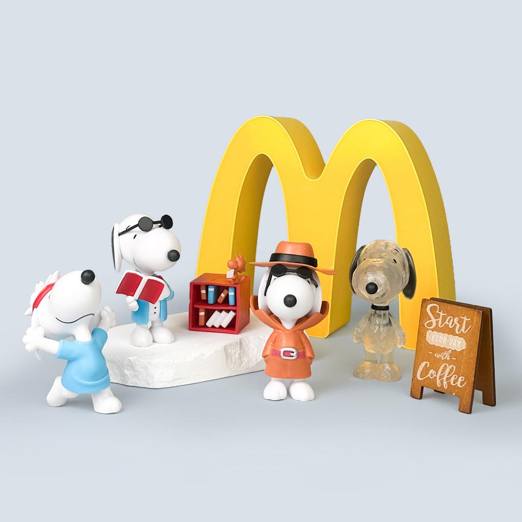 Snoopy Motorcycle Collectible Figurine Pvc Kids Toy With Assembly For Fans