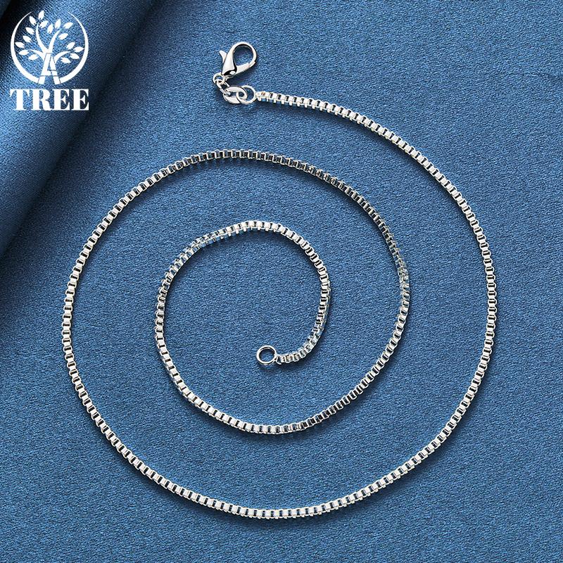 Bijuterii colier cu lanț de cutie de bază din argint 925 925 de 1,5 mm