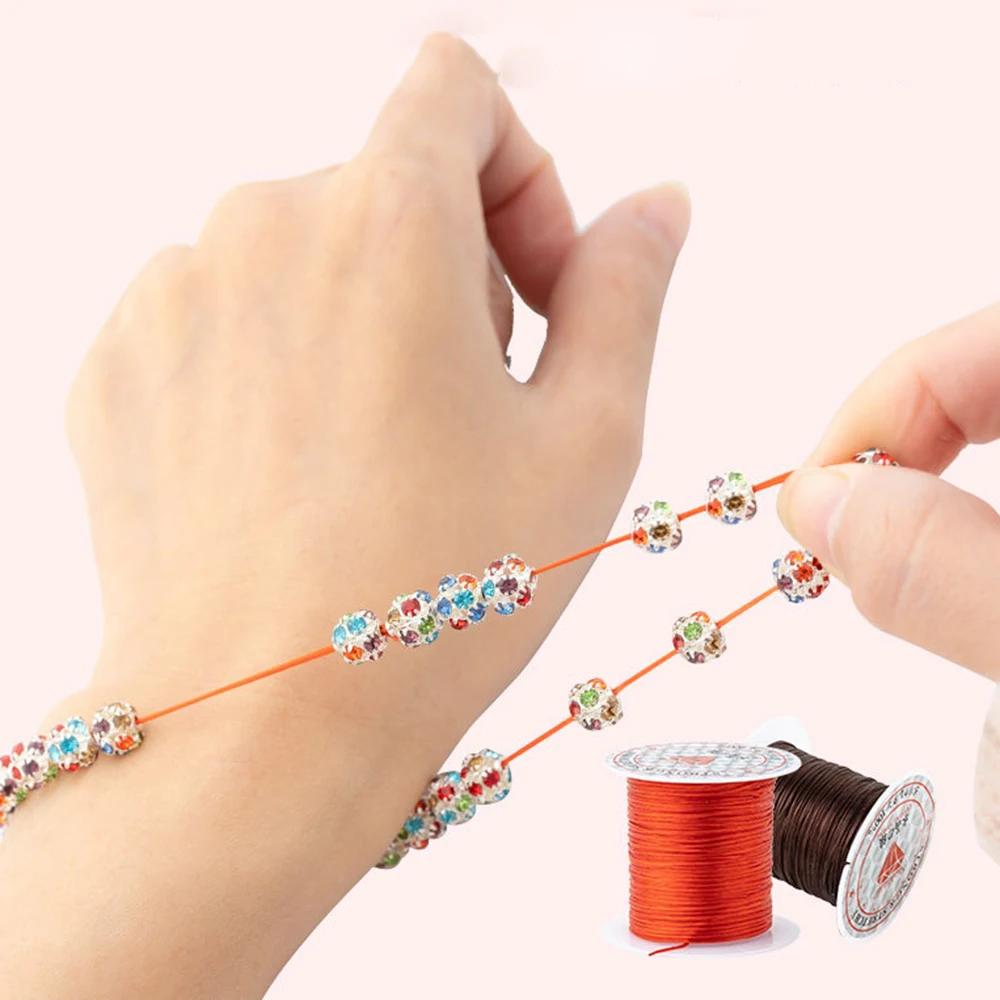 Cordon élastique solide pour perles en cristal de 1 mm pour bracelets, colliers, fabrication de bijoux