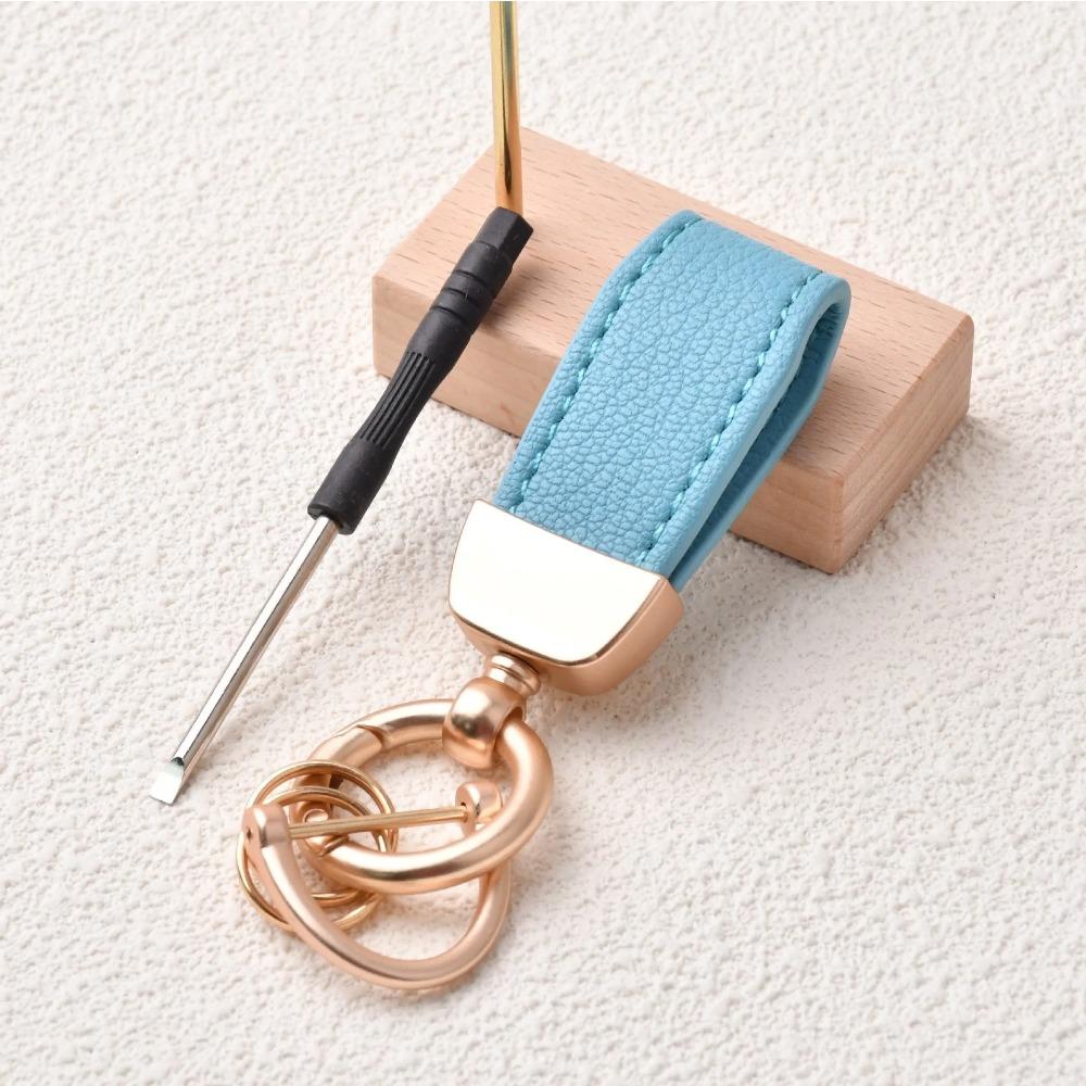 Niedliche kleine Schlüsselanhänger für Frauen Roségoldener Metallringverschluss Schlüsselanhänger mit Mini-Schraubendreher Taschenanhänger