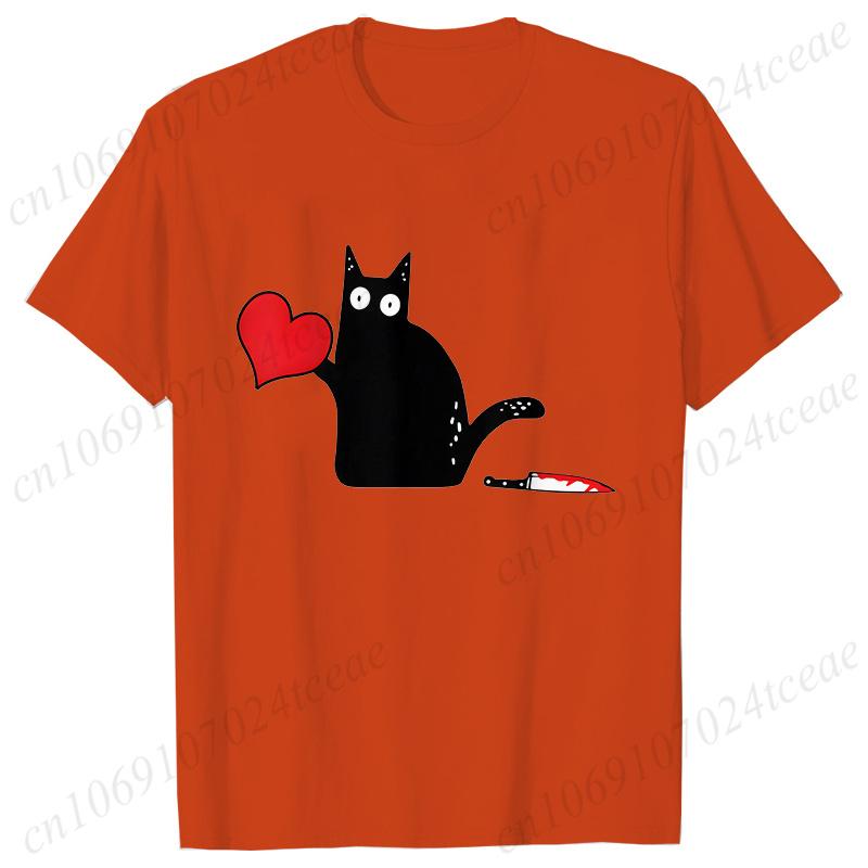 Black Cat with Knift Tee Shirt, Love Couples T Shirts, Couple Shirts, Best Couple Shirts, Lovers Shirt, Black Cat Hearts Outfits