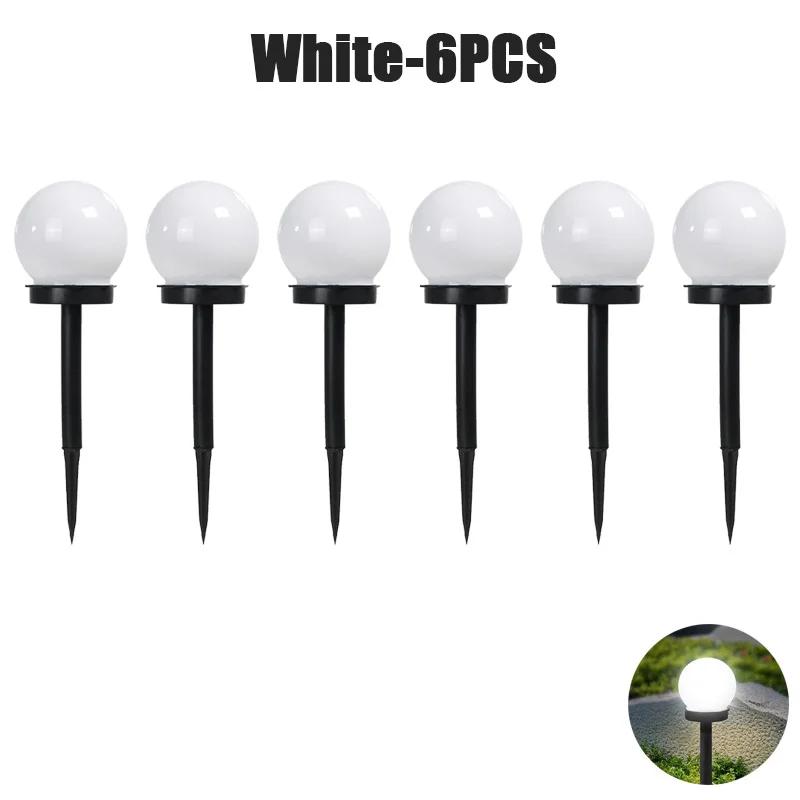 6PCS LED Solar Lawn Light Spherical Energy Saving Waterproof Simple Atmosphere Lighting Outdoor Garden Lawn Street Garden Lights