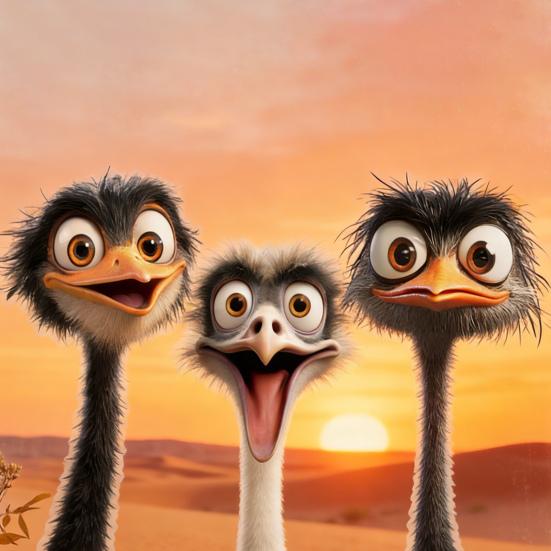 Funny Ostrich Head Window Ostriches Waterproof for Car Glass Static Decal Sticker Cartoon Door Wall Window
