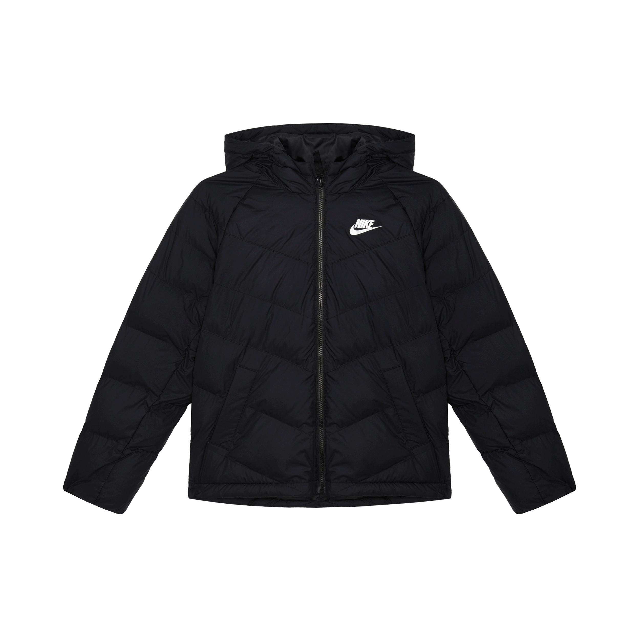 

Nike Jacket With Hood And Zipper Design Printed Logo Kids Jackets Black DX1264-013 XL