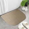Non-Slip Bathroom Carpet Mat Semi-circular Rubber Backing Quick-Drying Absorbent Ultra-Thin