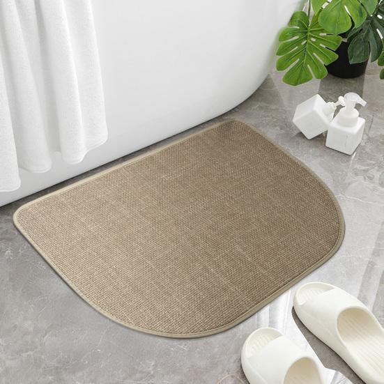 Non-Slip Bathroom Carpet Mat Semi-circular Rubber Backing Quick-Drying Absorbent Ultra-Thin